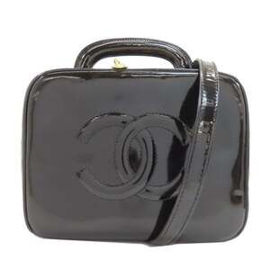 CHANEL Black Leather Logo Bag